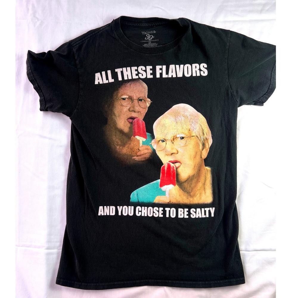 Walnut & 39th Graphic Tee Women Small Black Good Salty Meme Popsicle T-Shirt